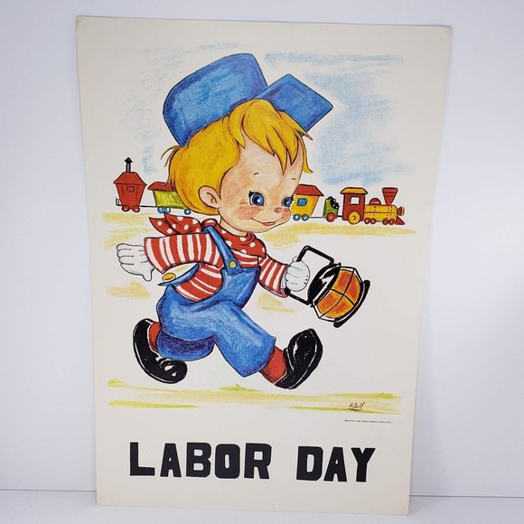 Vintage 1968 Classroom Poster Atrelle Dill Roberta Ross Labor Day